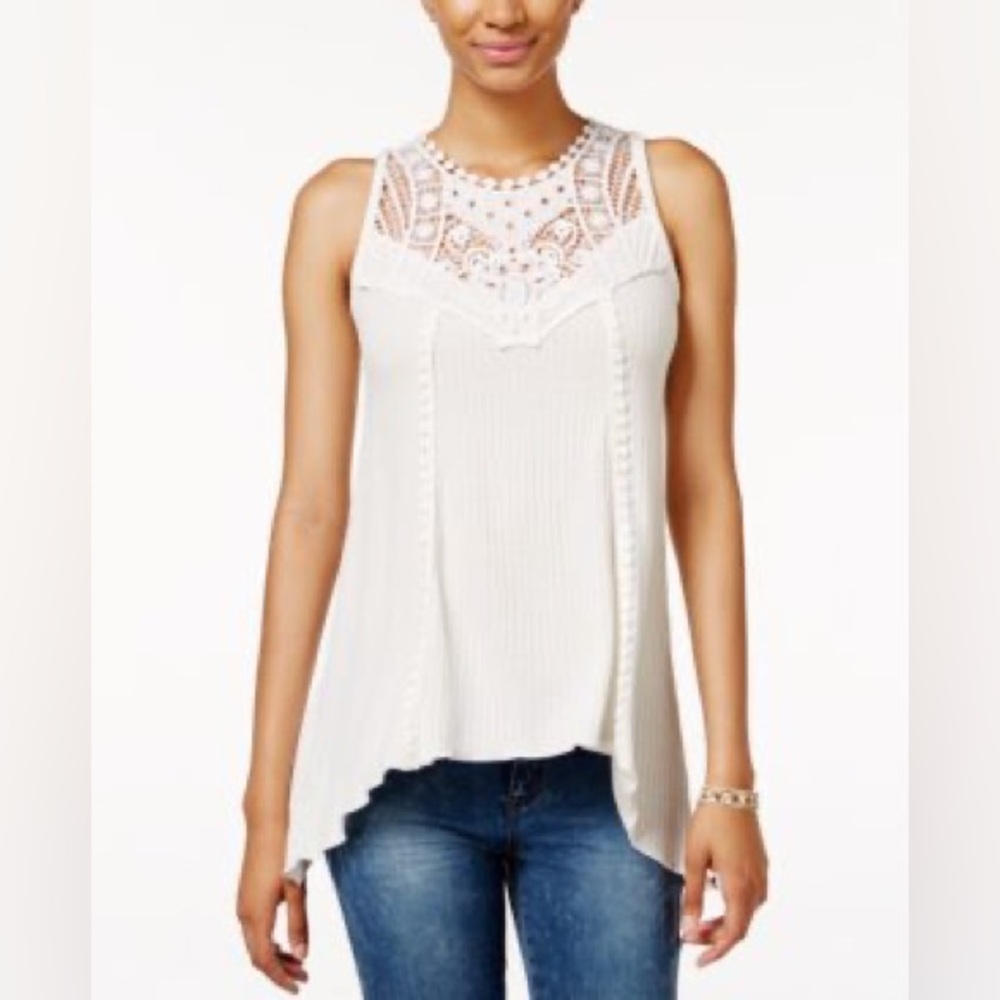 American Rag Crocheted Handkerchief-Hem Top